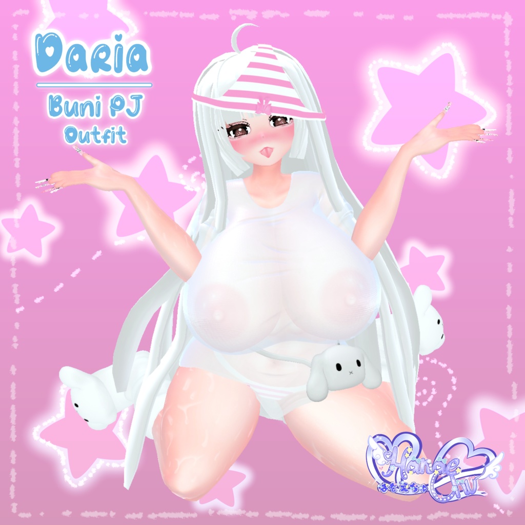 「ダリア」Bunni PJ Outfit Set バニーパジャマ 衣装セット  Original 3D model Unitypackage 缩略图 3