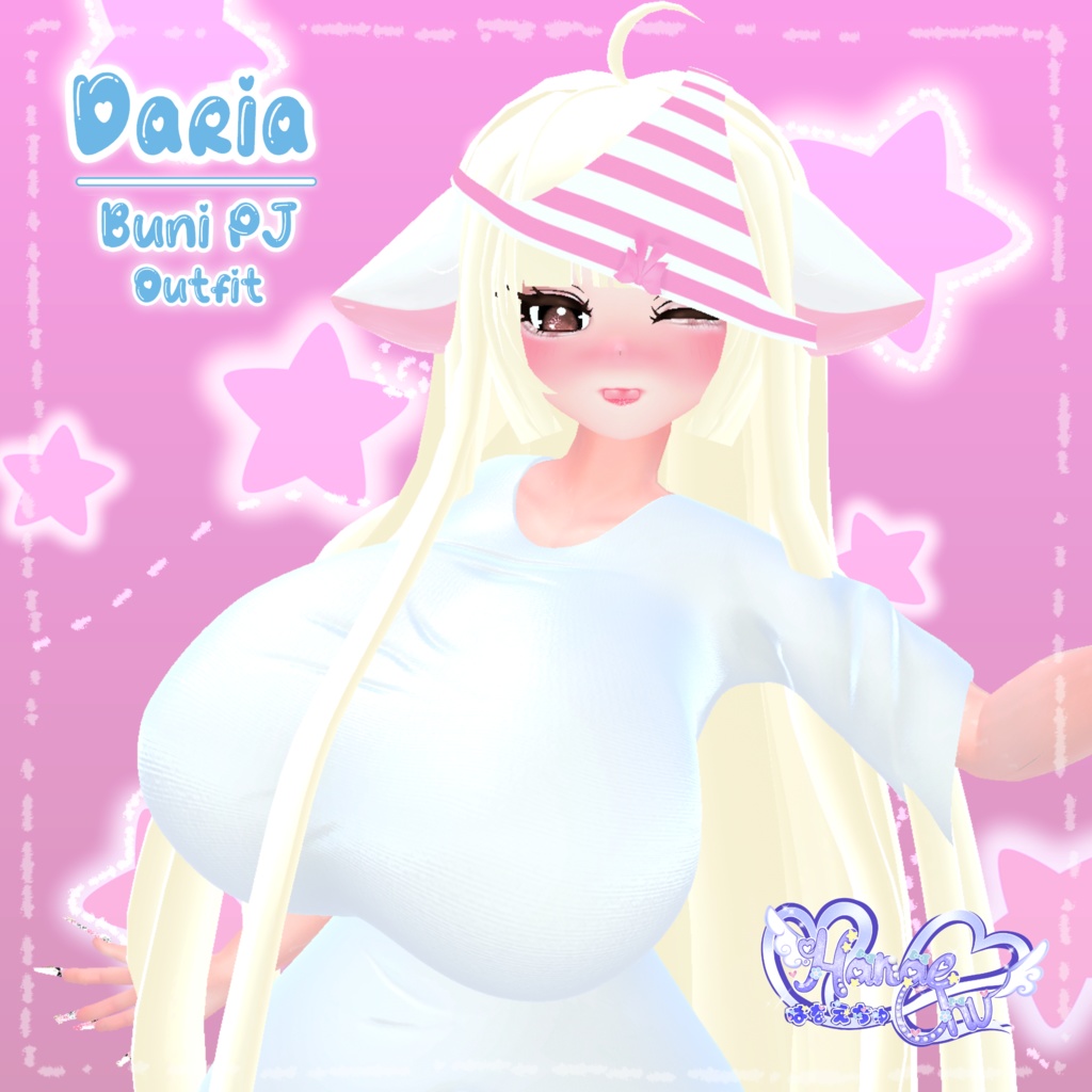 「ダリア」Bunni PJ Outfit Set バニーパジャマ 衣装セット  Original 3D model Unitypackage 缩略图 9