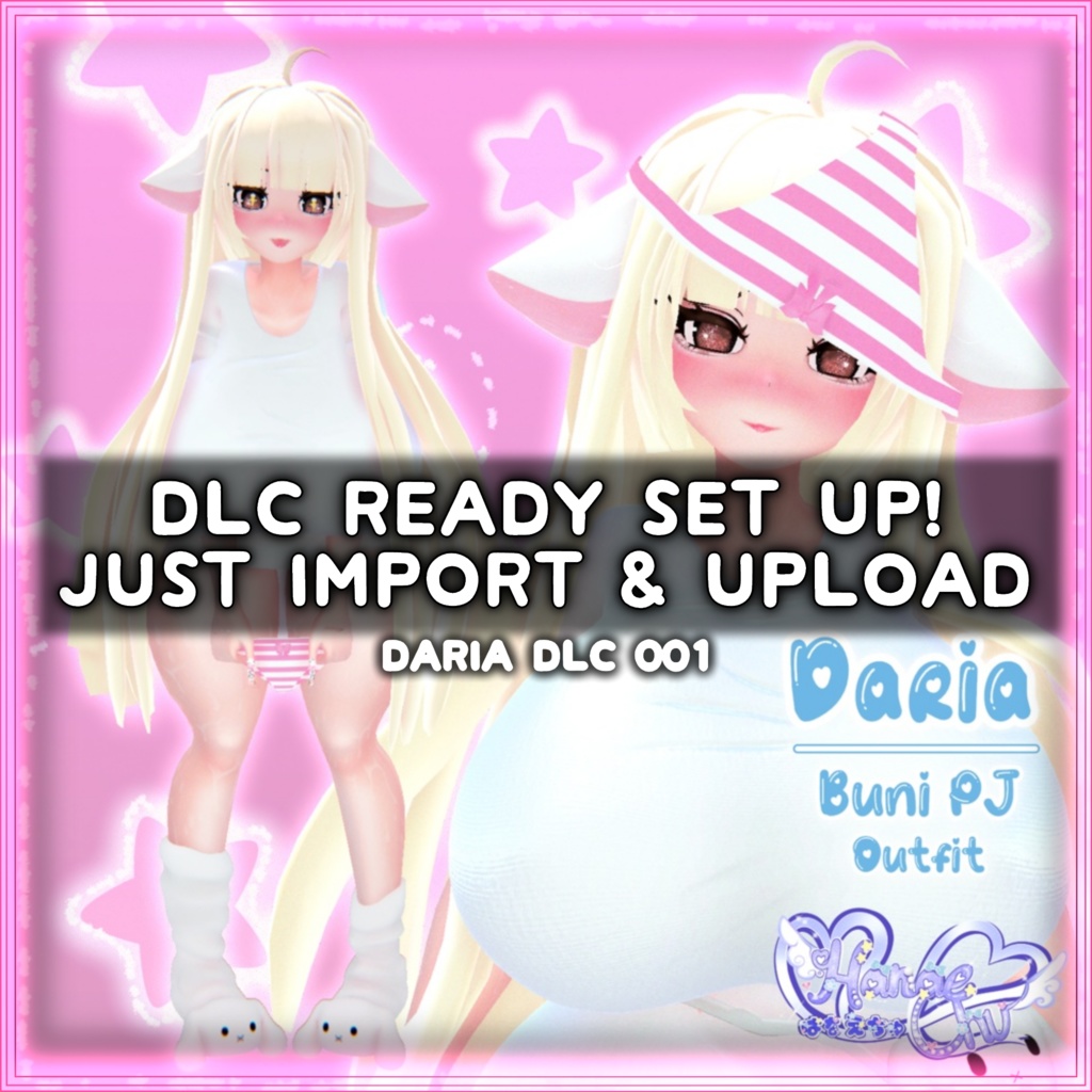 「ダリア」Bunni PJ Outfit Set バニーパジャマ 衣装セット  Original 3D model Unitypackage 缩略图 15