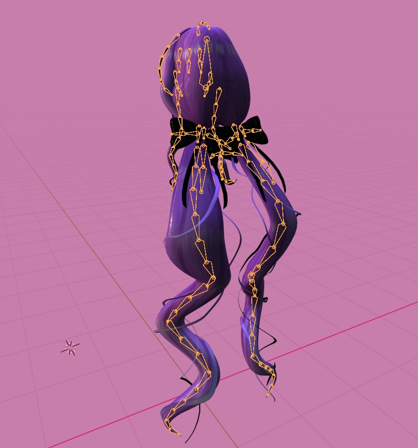 Ribbon Twintail Hair リボンツインテールヘア 3D Model Unitypackage VRChat