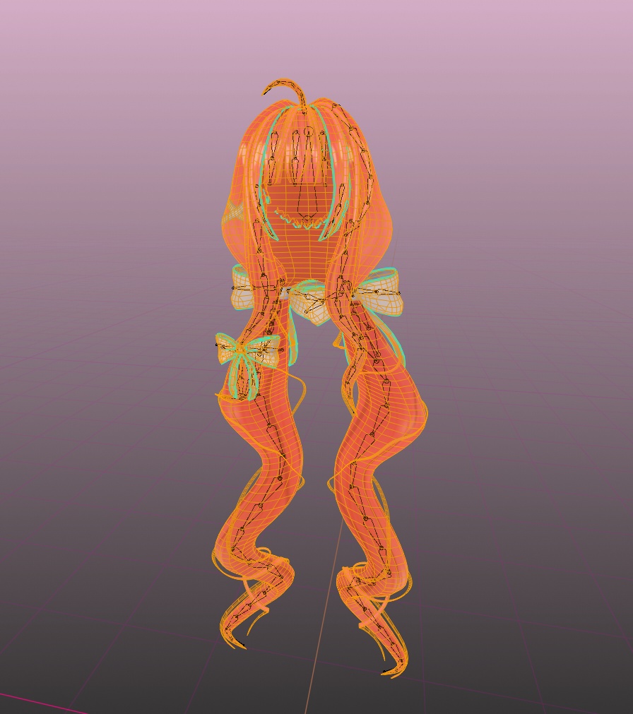 Ribbon Twintail Hair リボンツインテールヘア 3D Model Unitypackage VRChat