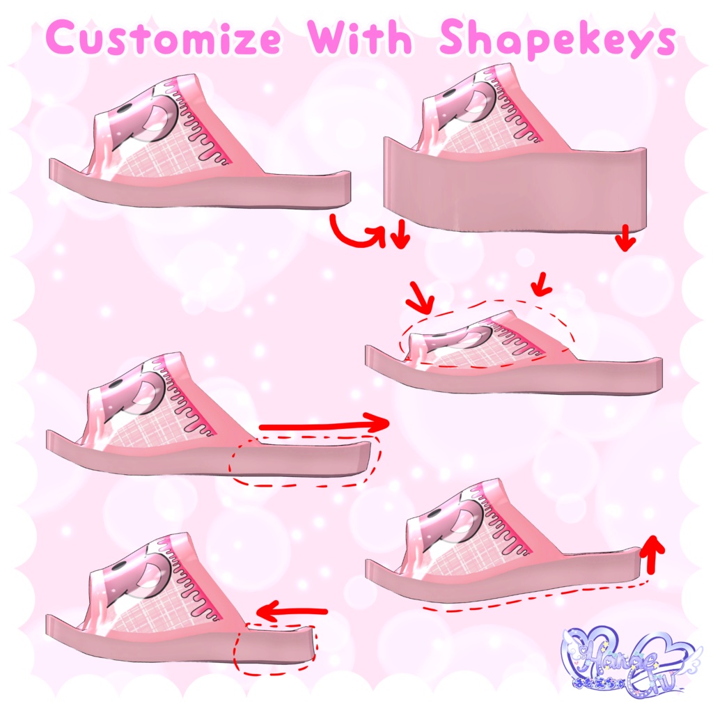 「Y2Kギャルサンダル」Y2K GAL SANDALS 🦋「伊邪那美向け」 3D Model Unitypackage VRChat