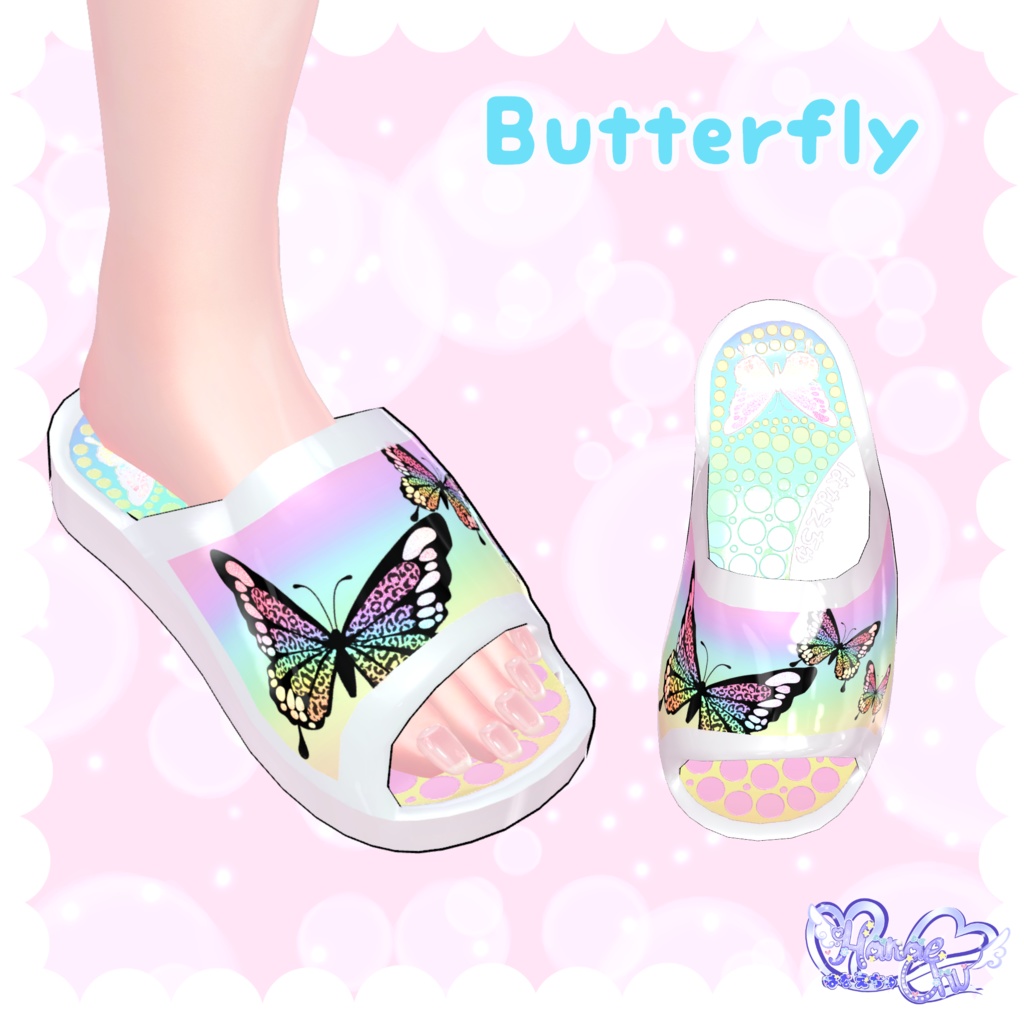 「Y2Kギャルサンダル」Y2K GAL SANDALS 🦋「伊邪那美向け」 3D Model Unitypackage VRChat
