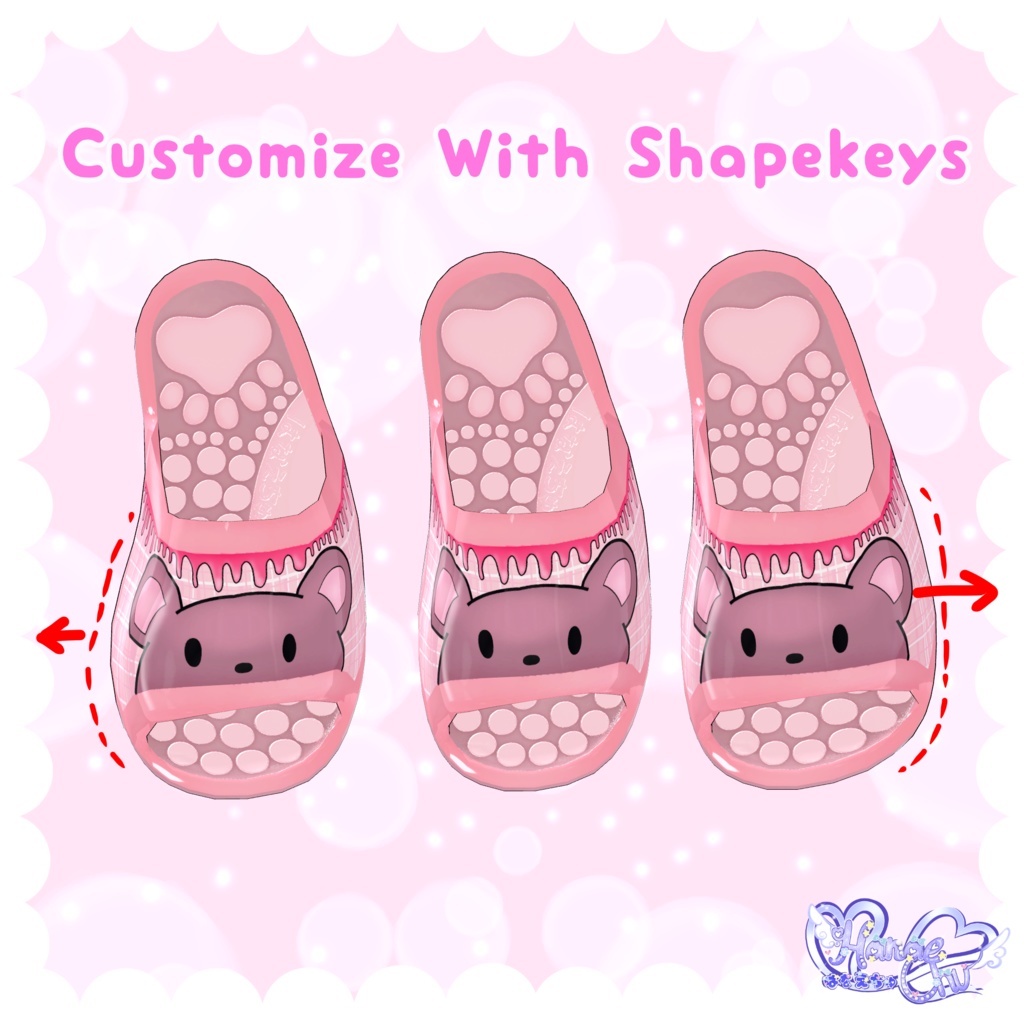 「Y2Kギャルサンダル」Y2K GAL SANDALS 🦋「伊邪那美向け」 3D Model Unitypackage VRChat