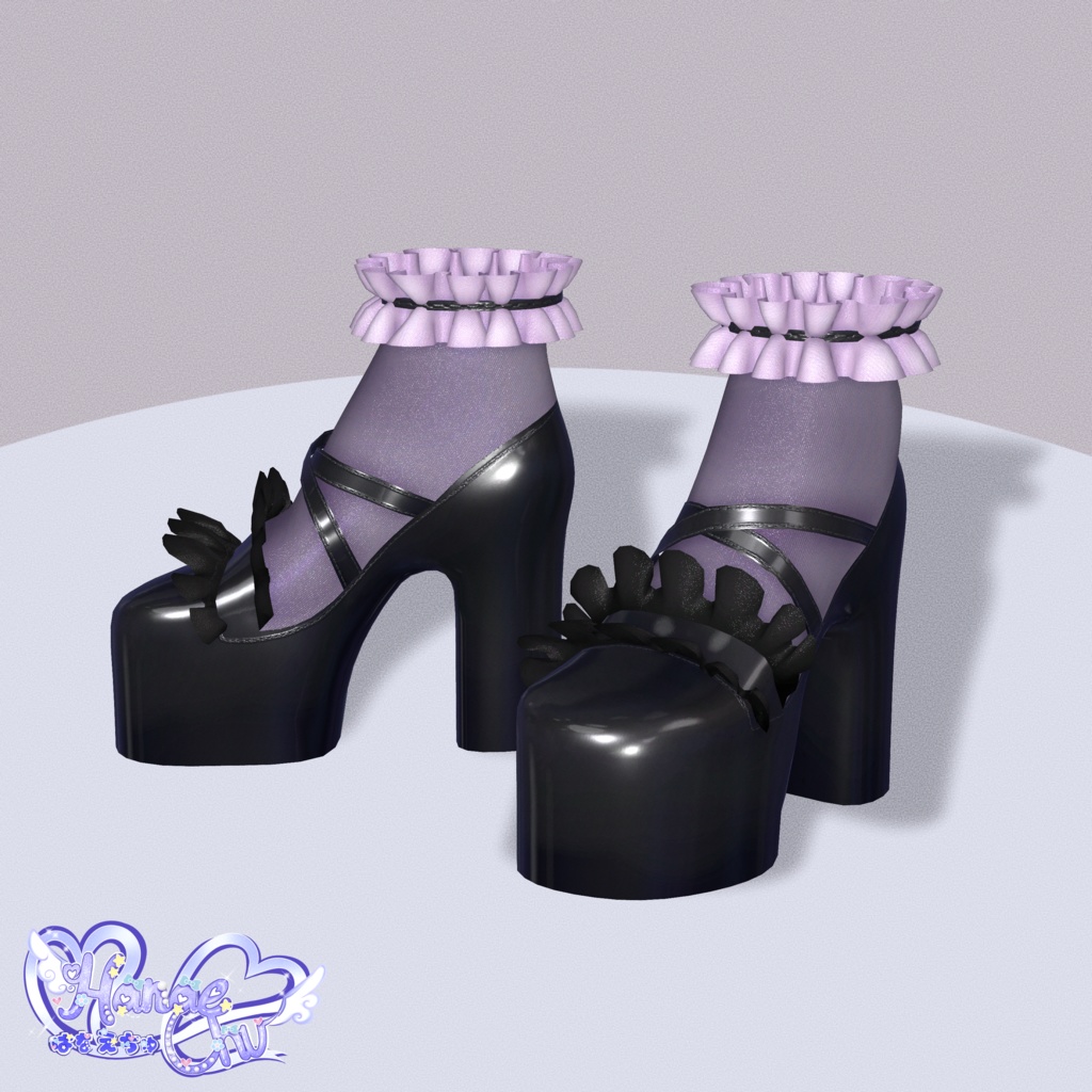 Goth Maid Lolita Heelz - ゴスメイドロリタハイヒール  3D Model Unitypackage VRChat