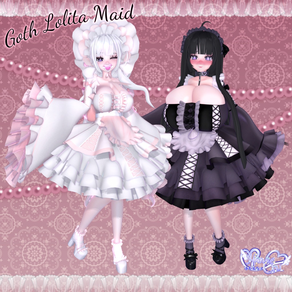 Goth Maid Lolita Heelz - ゴスメイドロリタハイヒール 3D Model Unitypackage VRChat