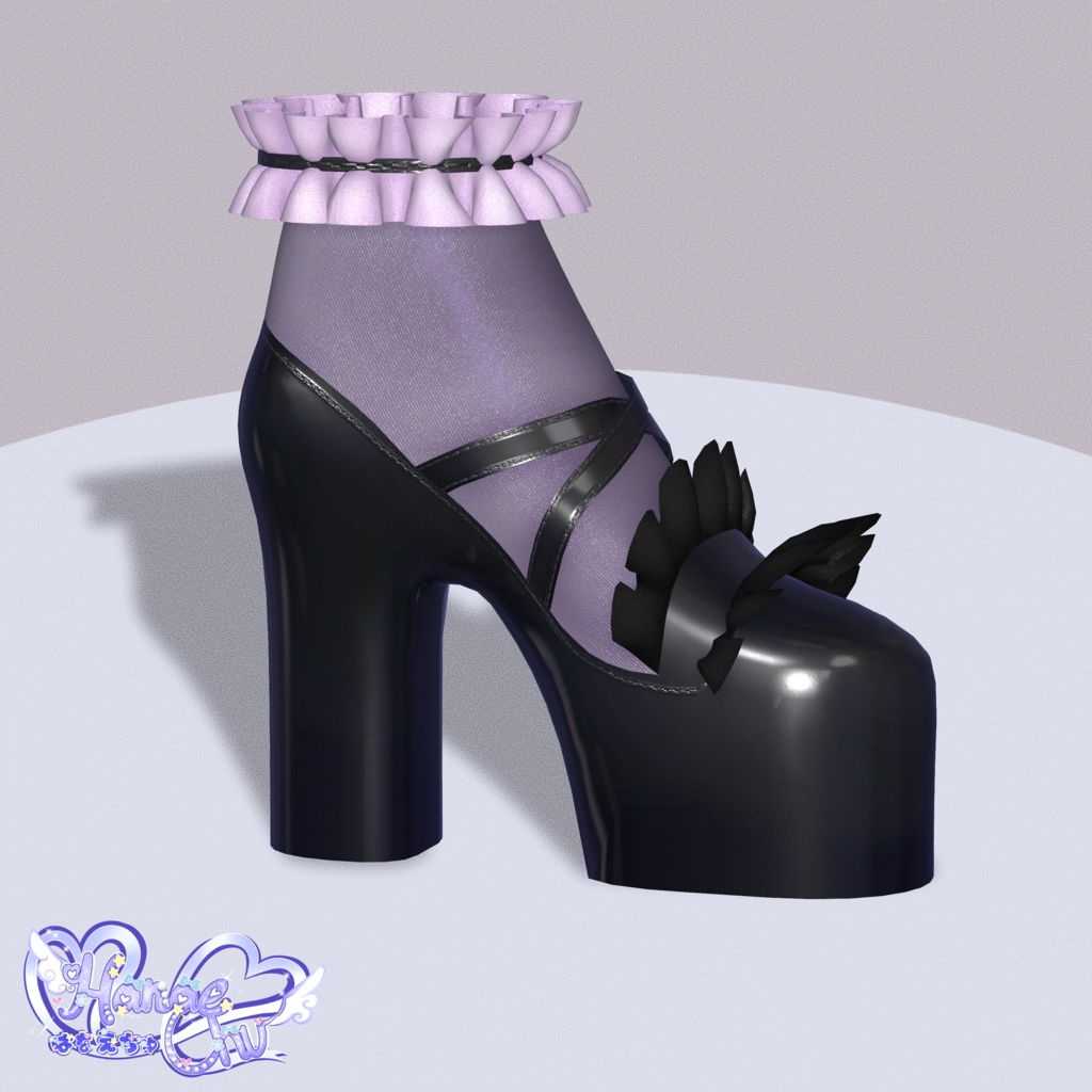 Goth Maid Lolita Heelz - ゴスメイドロリタハイヒール 3D Model Unitypackage VRChat