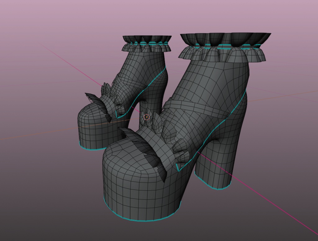 Goth Maid Lolita Heelz - ゴスメイドロリタハイヒール 3D Model Unitypackage VRChat