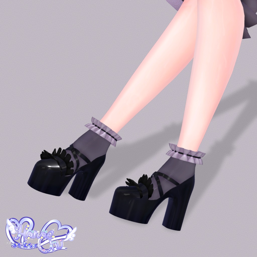 Goth Maid Lolita Heelz - ゴスメイドロリタハイヒール 3D Model Unitypackage VRChat