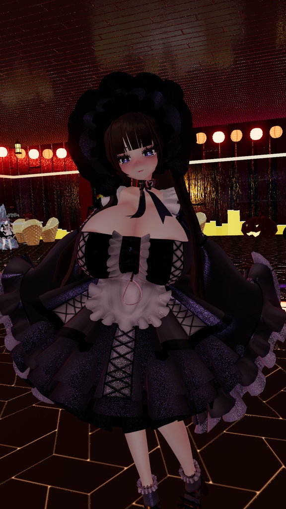 「ダリア」Goth Lolita Maid Outfit Set †𓆩♡𓆪† ゴスロリタメイド 衣装 セット 3D Model Unitypackage Halloween
