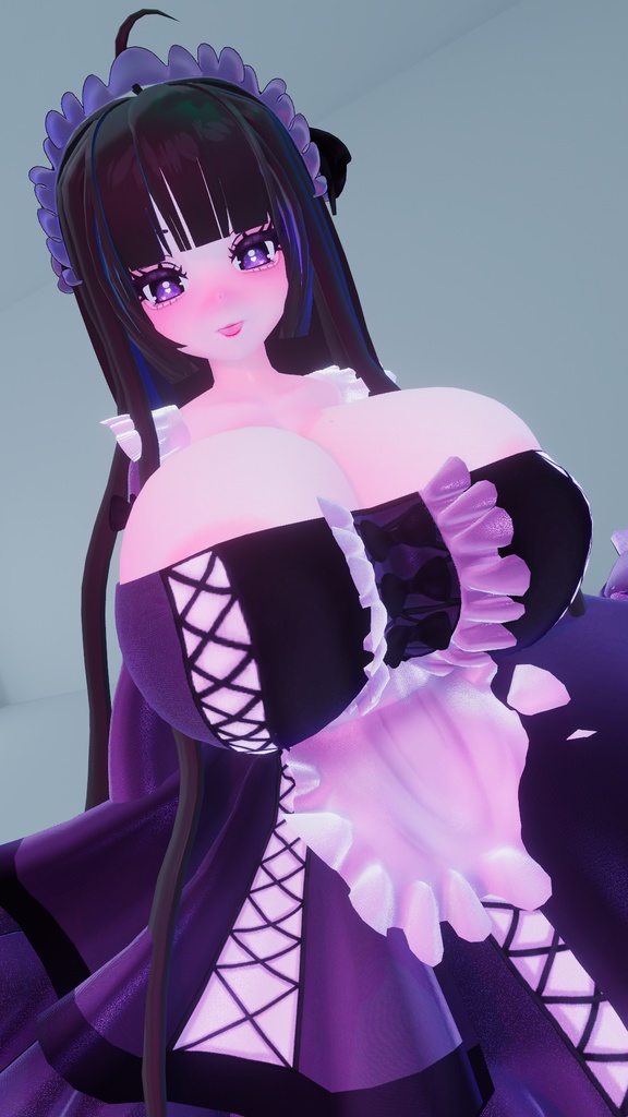 「ダリア」Goth Lolita Maid Outfit Set †𓆩♡𓆪† ゴスロリタメイド 衣装 セット 3D Model Unitypackage Halloween