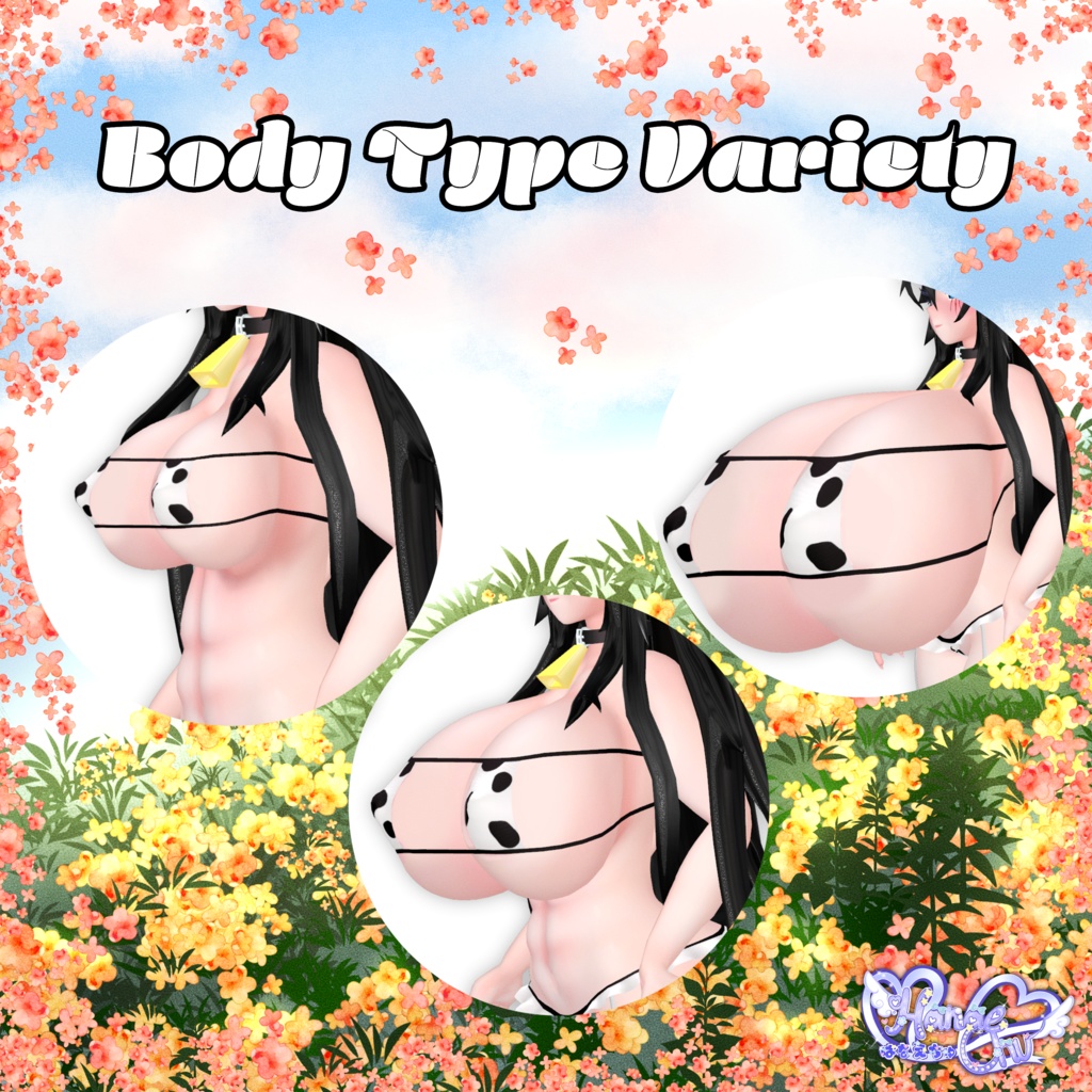 「ダリア」Cow Bikini Set 🐮 牛のビキニ衣装セット 3D Model Unitypackage
