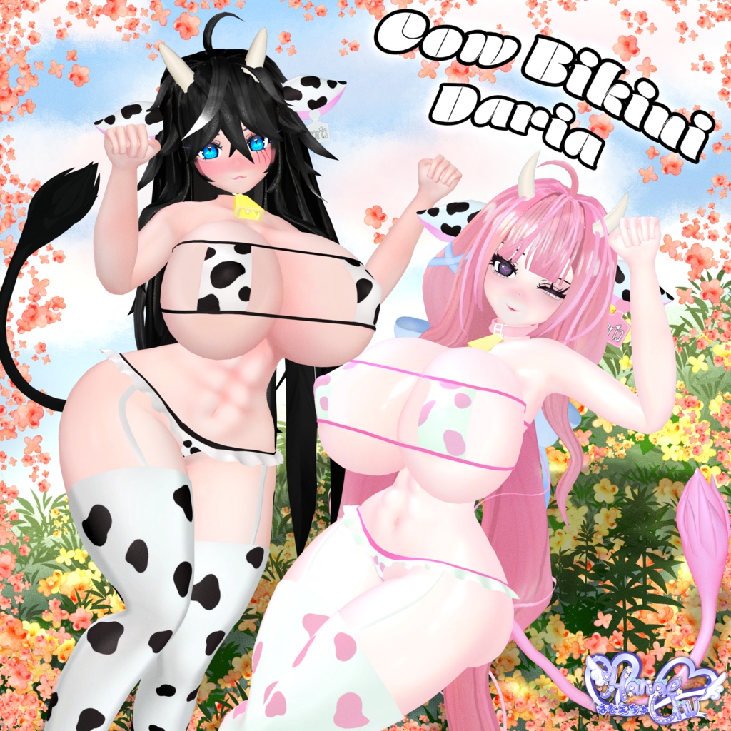 「ダリア」Cow Bikini Set 🐮 牛のビキニ衣装セット 3D Model Unitypackage