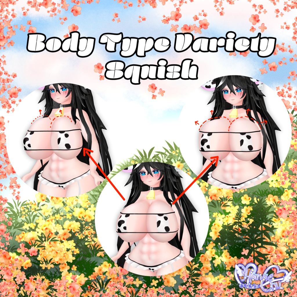 「ダリア」Cow Bikini Set 🐮 牛のビキニ衣装セット 3D Model Unitypackage