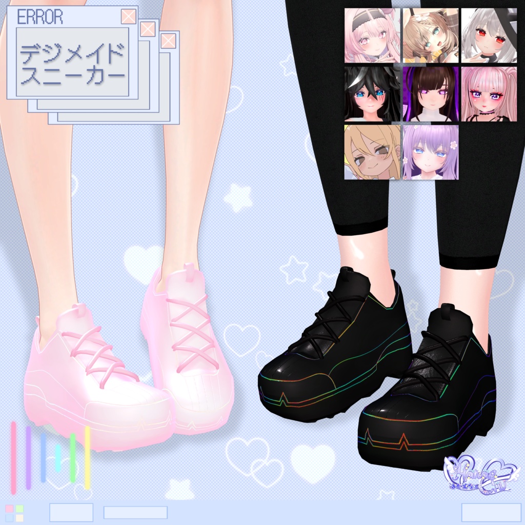 「デジメイドスニーカー」 DIGIMAID RGB GAMING SNEAKERS 👟 3D Model Unitypackage VRChat