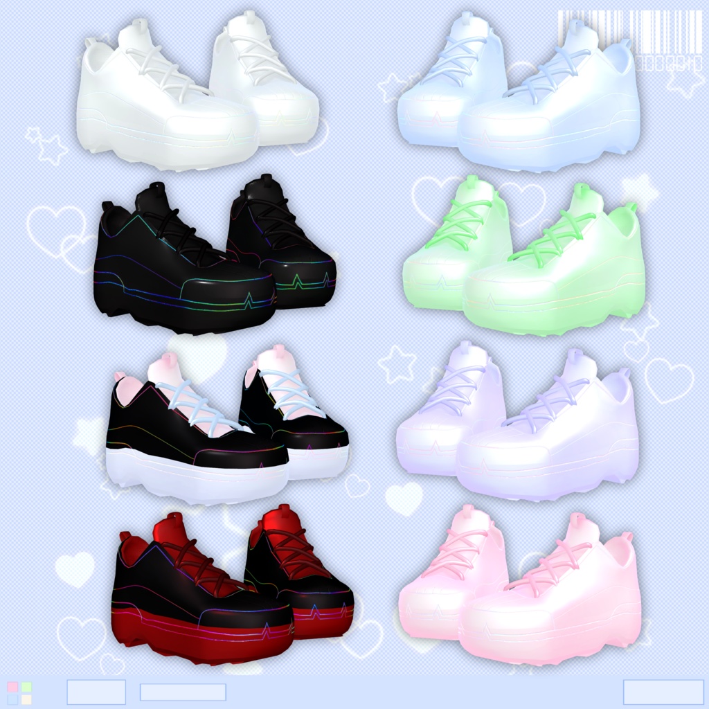 Digimaid rgb gaming sneakers 3d model unitypackage vrchat