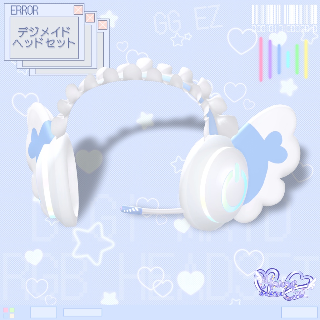 「10個デジメイド ヘッドセット」 DIGIMAID RGB GAMING HEADSET 🎧 3D Model Unitypackage VRChat