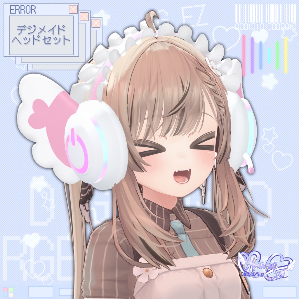 「10個デジメイド ヘッドセット」 DIGIMAID RGB GAMING HEADSET 🎧 3D Model Unitypackage VRChat