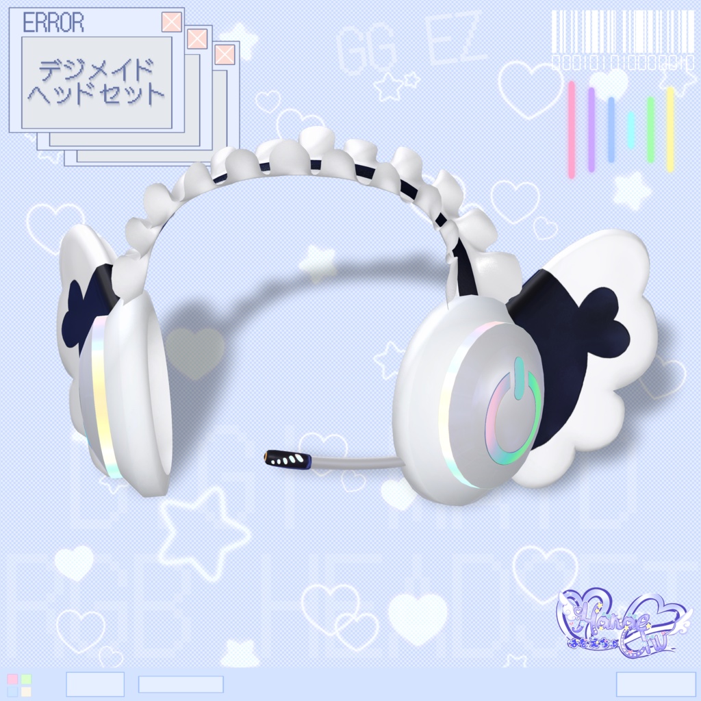 「10個デジメイド ヘッドセット」 DIGIMAID RGB GAMING HEADSET 🎧 3D Model Unitypackage VRChat