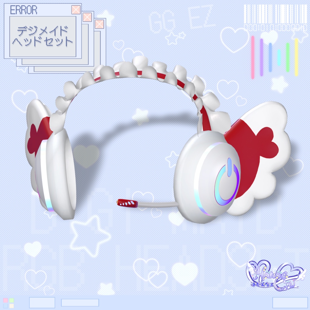 「10個デジメイド ヘッドセット」 DIGIMAID RGB GAMING HEADSET 🎧 3D Model Unitypackage VRChat