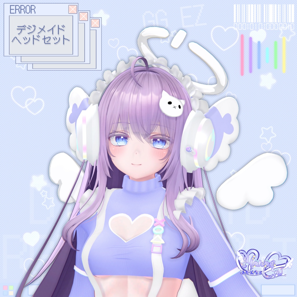 「10個デジメイド ヘッドセット」 DIGIMAID RGB GAMING HEADSET 🎧 3D Model Unitypackage VRChat