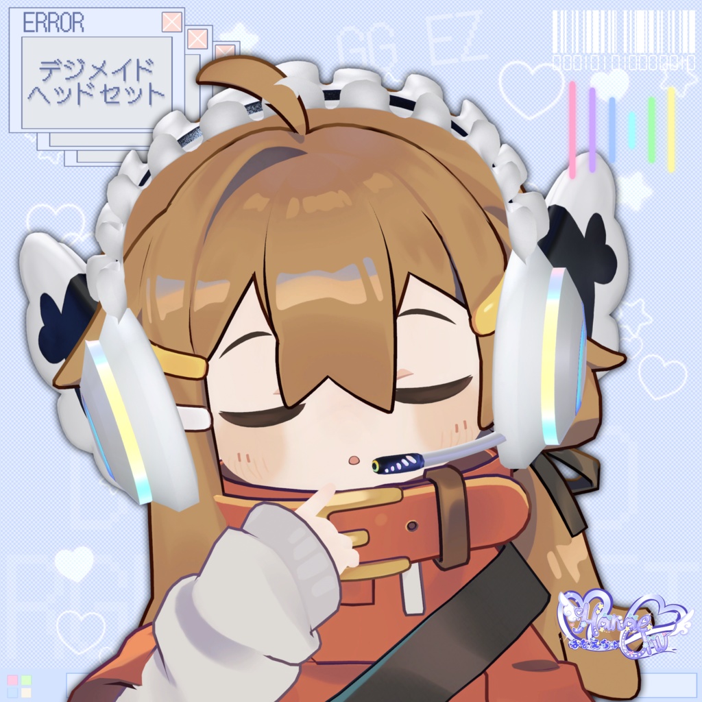 「10個デジメイド ヘッドセット」 DIGIMAID RGB GAMING HEADSET 🎧 3D Model Unitypackage VRChat