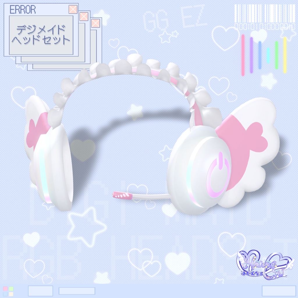 「10個デジメイド ヘッドセット」 DIGIMAID RGB GAMING HEADSET 🎧 3D Model Unitypackage VRChat