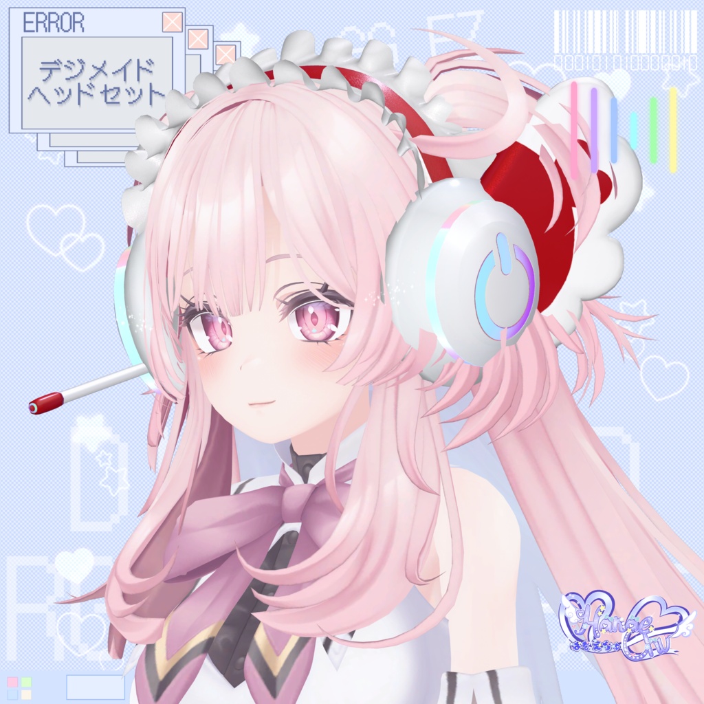 「10個デジメイド ヘッドセット」 DIGIMAID RGB GAMING HEADSET 🎧 3D Model Unitypackage VRChat