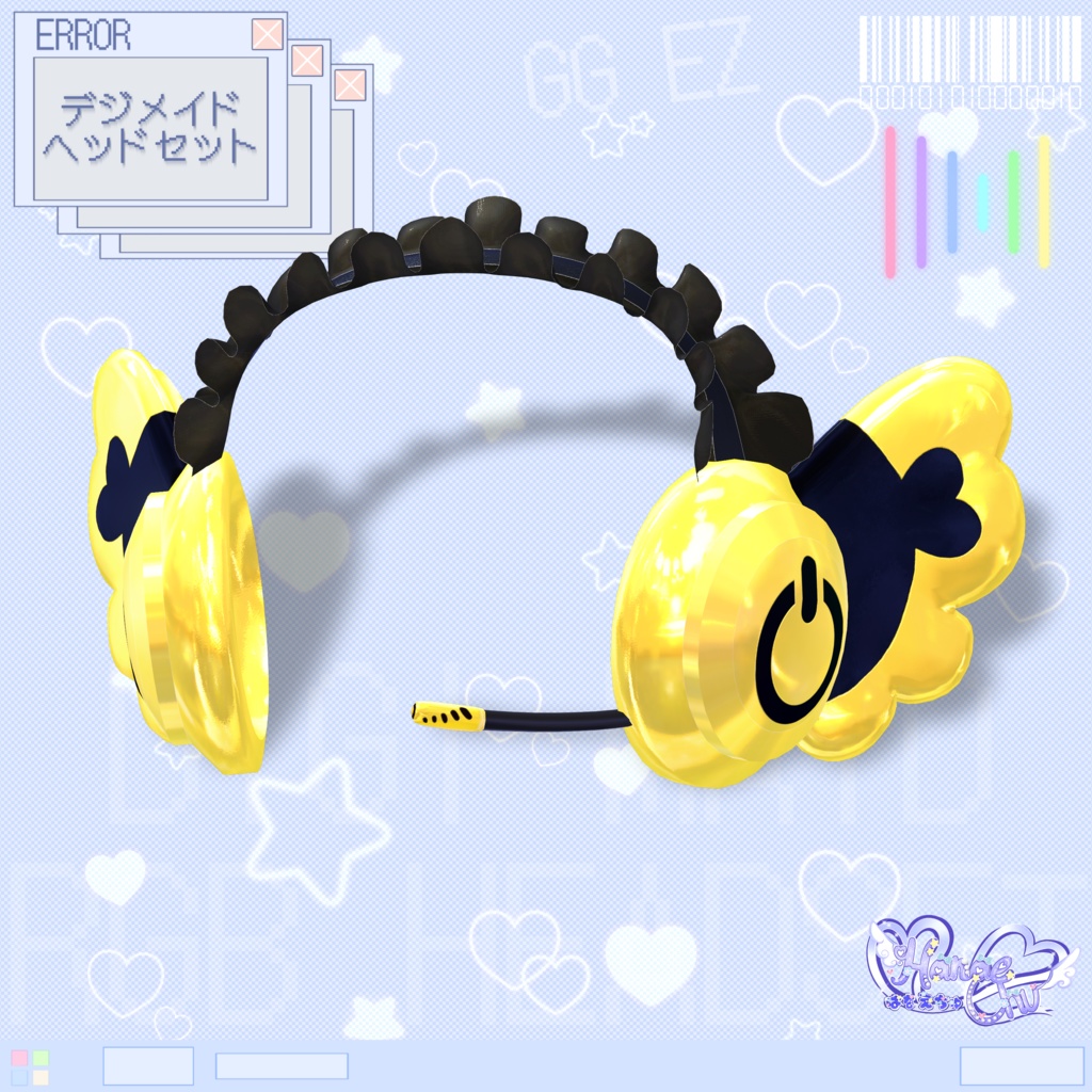 「10個デジメイド ヘッドセット」 DIGIMAID RGB GAMING HEADSET 🎧 3D Model Unitypackage VRChat