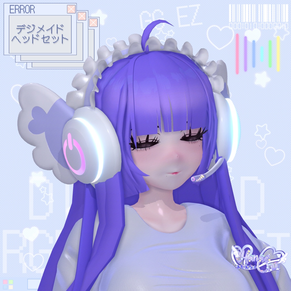 「10個デジメイド ヘッドセット」 DIGIMAID RGB GAMING HEADSET 🎧 3D Model Unitypackage VRChat