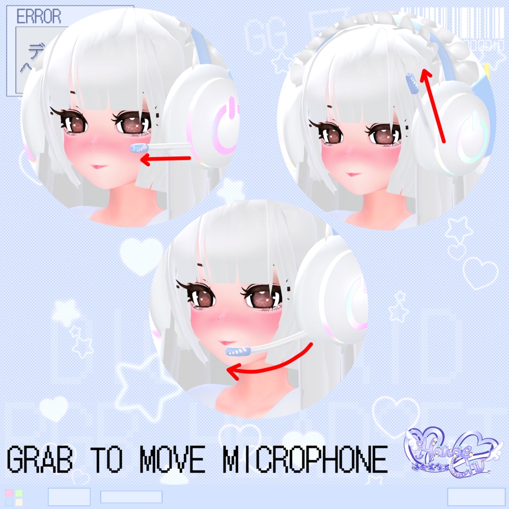 「10個デジメイド ヘッドセット」 DIGIMAID RGB GAMING HEADSET 🎧 3D Model Unitypackage VRChat