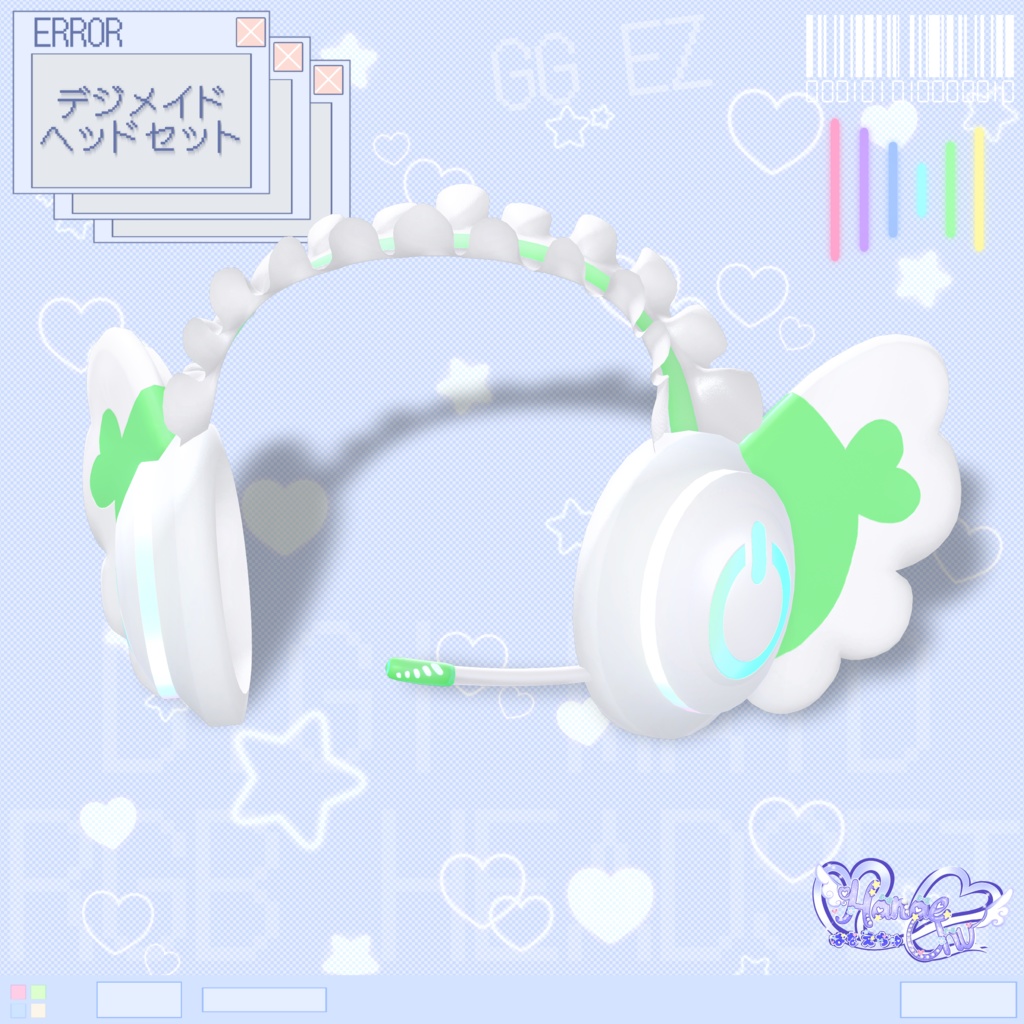 「10個デジメイド ヘッドセット」 DIGIMAID RGB GAMING HEADSET 🎧 3D Model Unitypackage VRChat