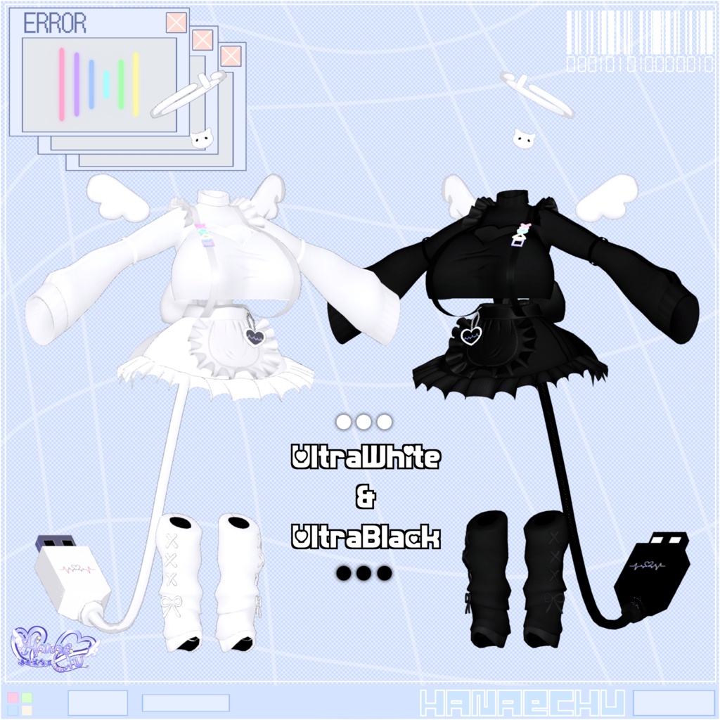 「デジメイド」 DIGITAL MAID Outfit Set 🎀 3D Model Unitypackage VRChat