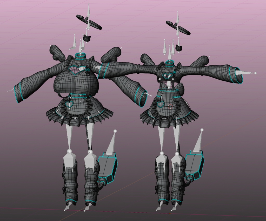 「デジメイド」 DIGITAL MAID Outfit Set 🎀 3D Model Unitypackage VRChat