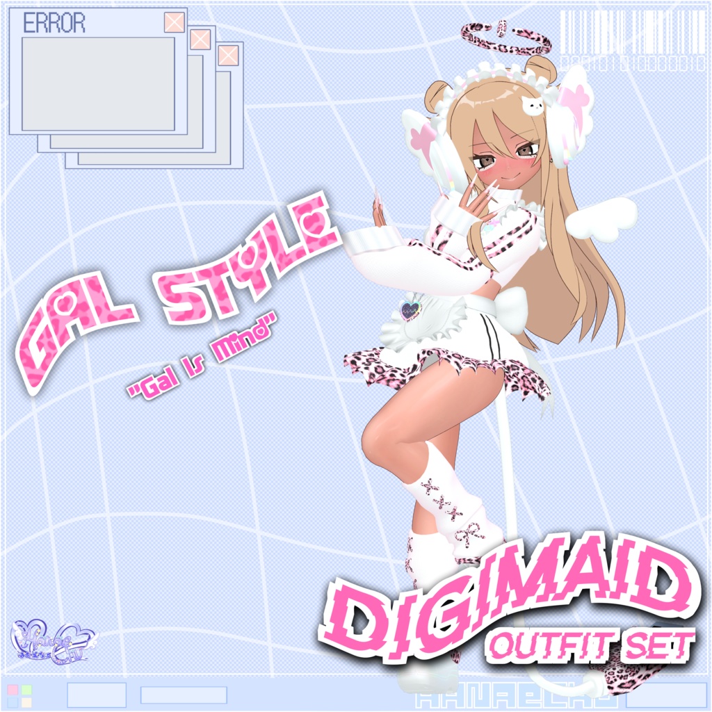 「デジメイド」 DIGITAL MAID Outfit Set 🎀 3D Model Unitypackage VRChat
