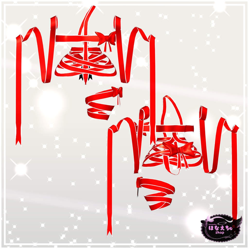 「ダリア」Christmas Giftwrap Outfit クリスマスギフトラップ リボン衣装セット 3D Model Unitypackage VRChat 缩略图 3