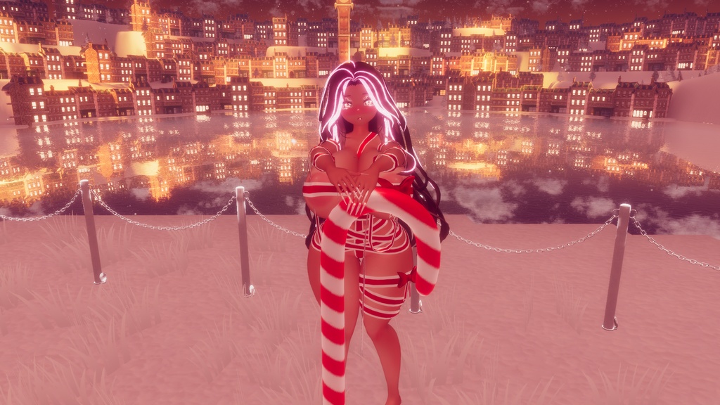 「ダリア」Christmas Giftwrap Outfit クリスマスギフトラップ リボン衣装セット 3D Model Unitypackage VRChat 缩略图 7