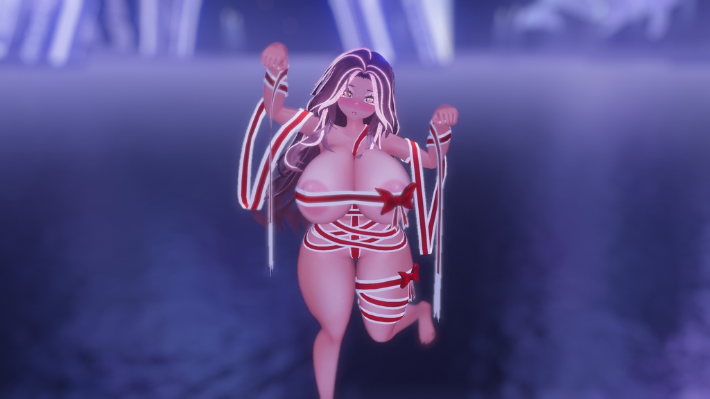 「ダリア」Christmas Giftwrap Outfit クリスマスギフトラップ リボン衣装セット 3D Model Unitypackage VRChat 缩略图 6