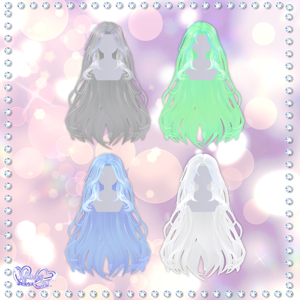 「22個」Daria Otona Gyaru Hair 美少女大人ギャルヘア 3D Model Unitypackage VRChat