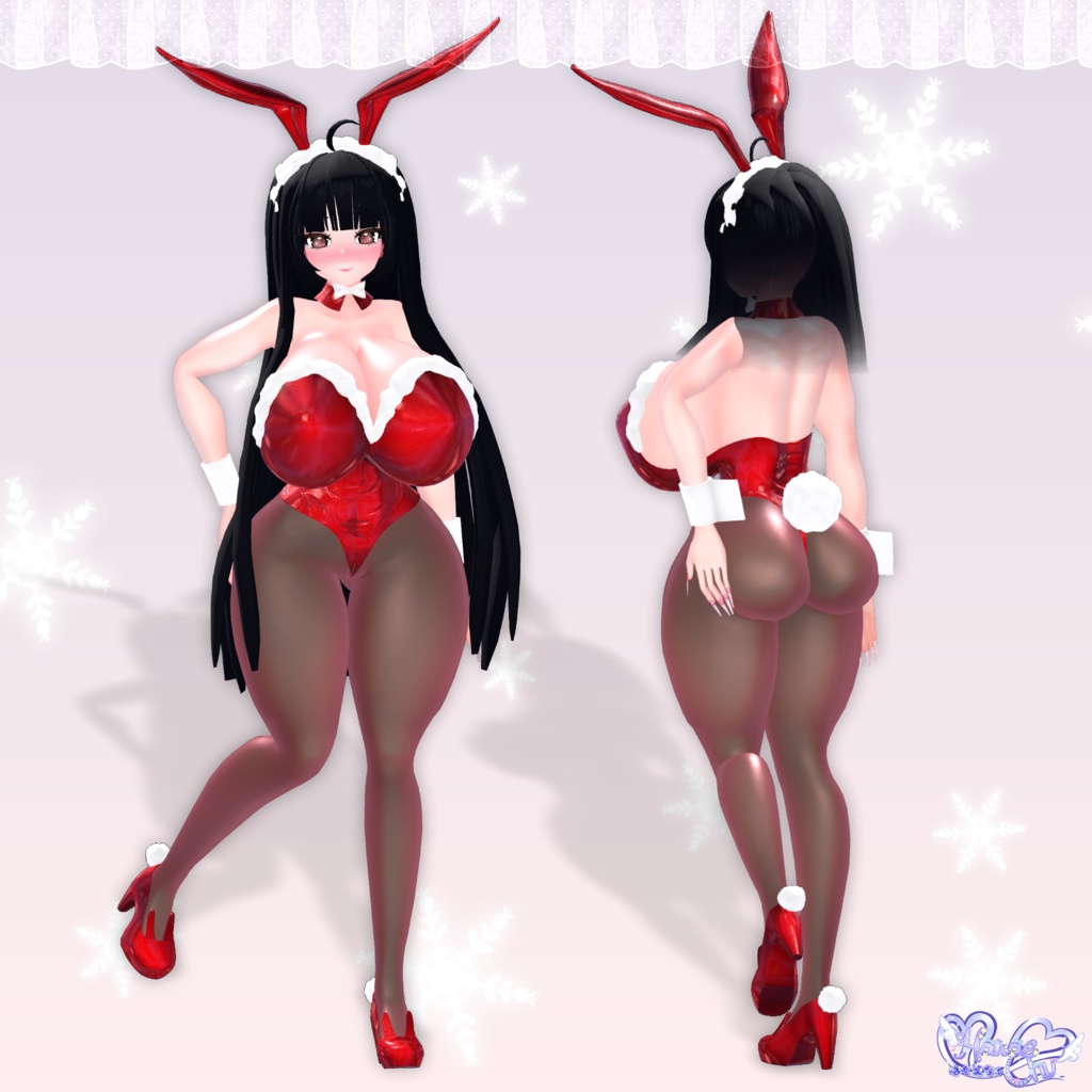「ダリア」クリスマス バニースーツ Christmas Bunnysuit 3D Model Unitypackage