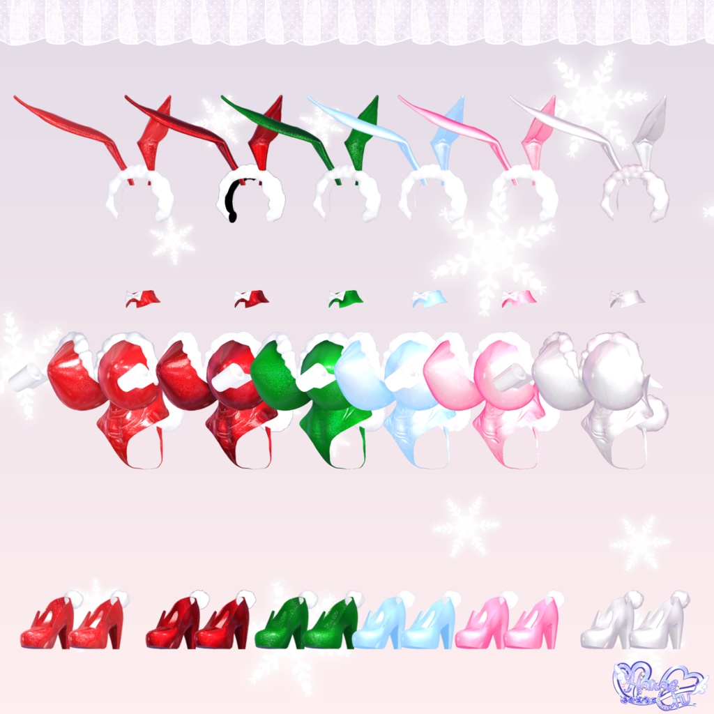 「ダリア」クリスマス バニースーツ Christmas Bunnysuit 3D Model Unitypackage