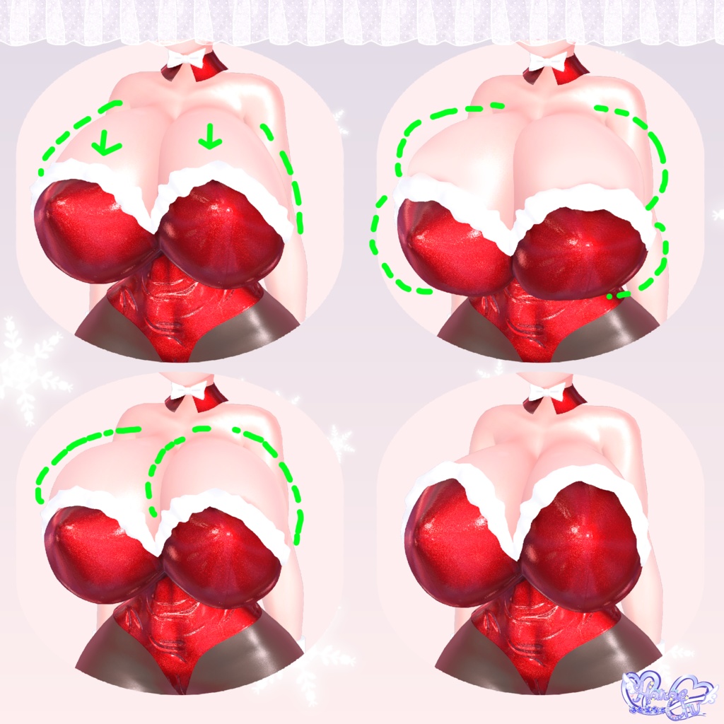 「ダリア」クリスマス バニースーツ Christmas Bunnysuit 3D Model Unitypackage