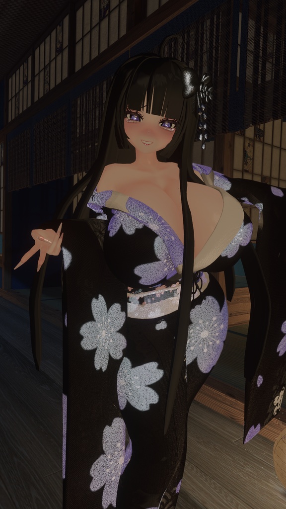 「ダリア」マジカワ ギャル 振袖 DLC READY 3D model Unitypackage VRChat