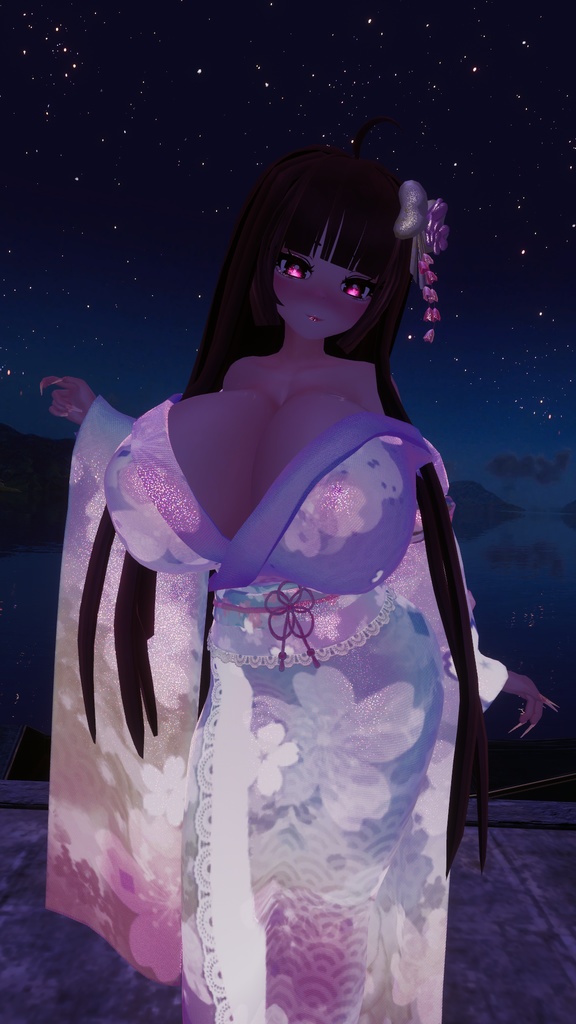 「ダリア」マジカワ ギャル 振袖 DLC READY 3D model Unitypackage VRChat