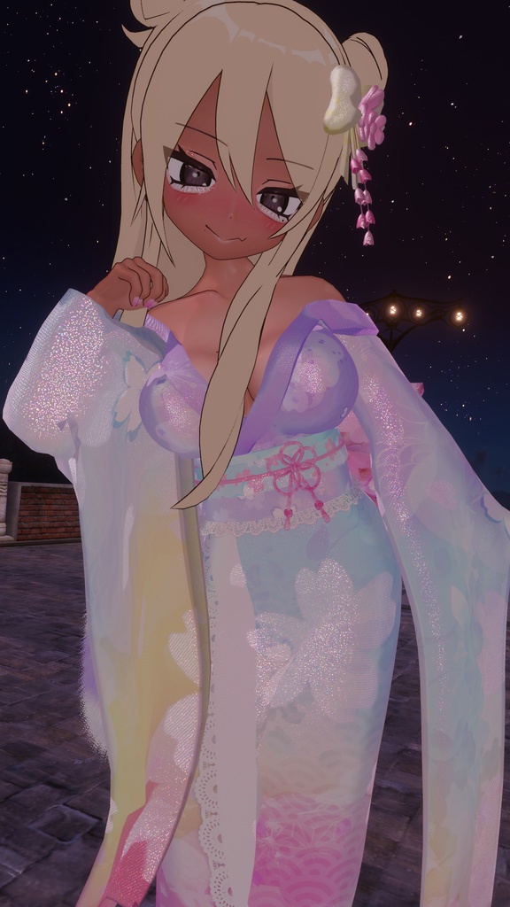 「ダリア」マジカワ ギャル 振袖 DLC READY 3D model Unitypackage VRChat