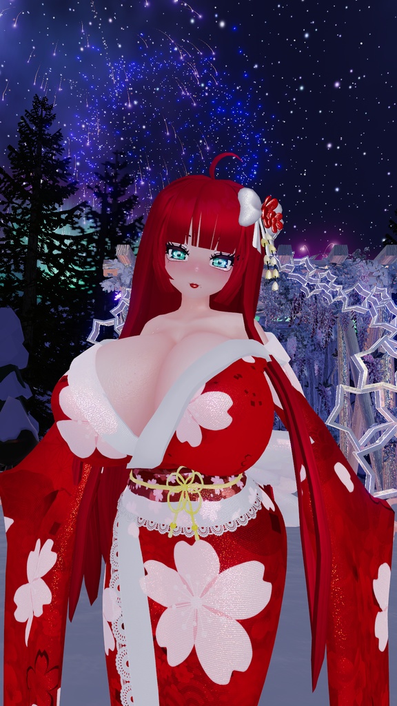 「ダリア」マジカワ ギャル 振袖 DLC READY 3D model Unitypackage VRChat