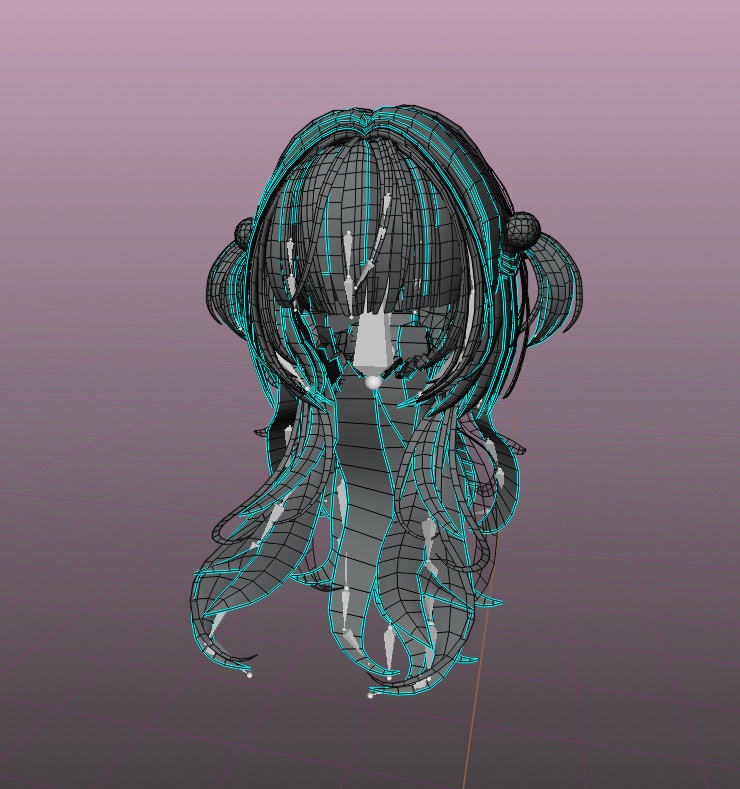 【VRC想定】 2 Way Sweety Hair 3D Model Unitypackage