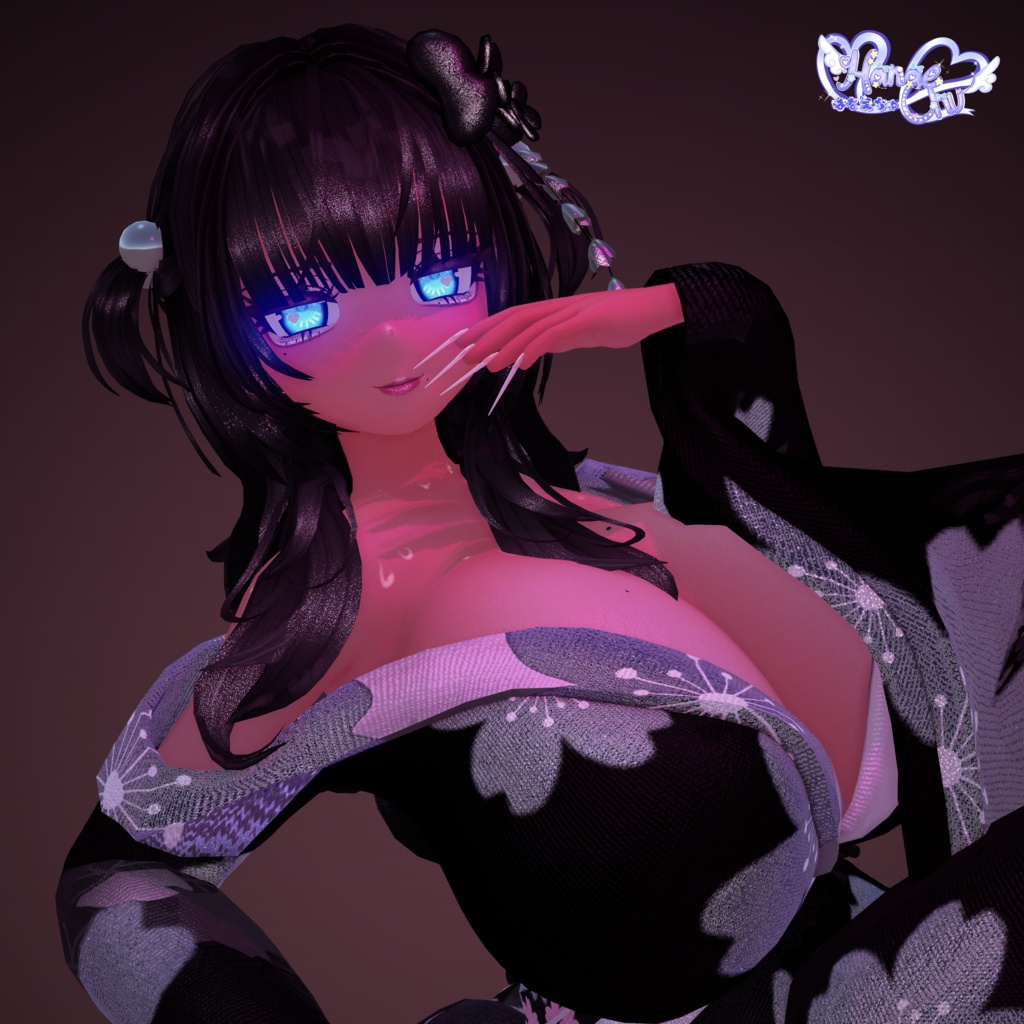 【VRC想定】 2 Way Sweety Hair 3D Model Unitypackage