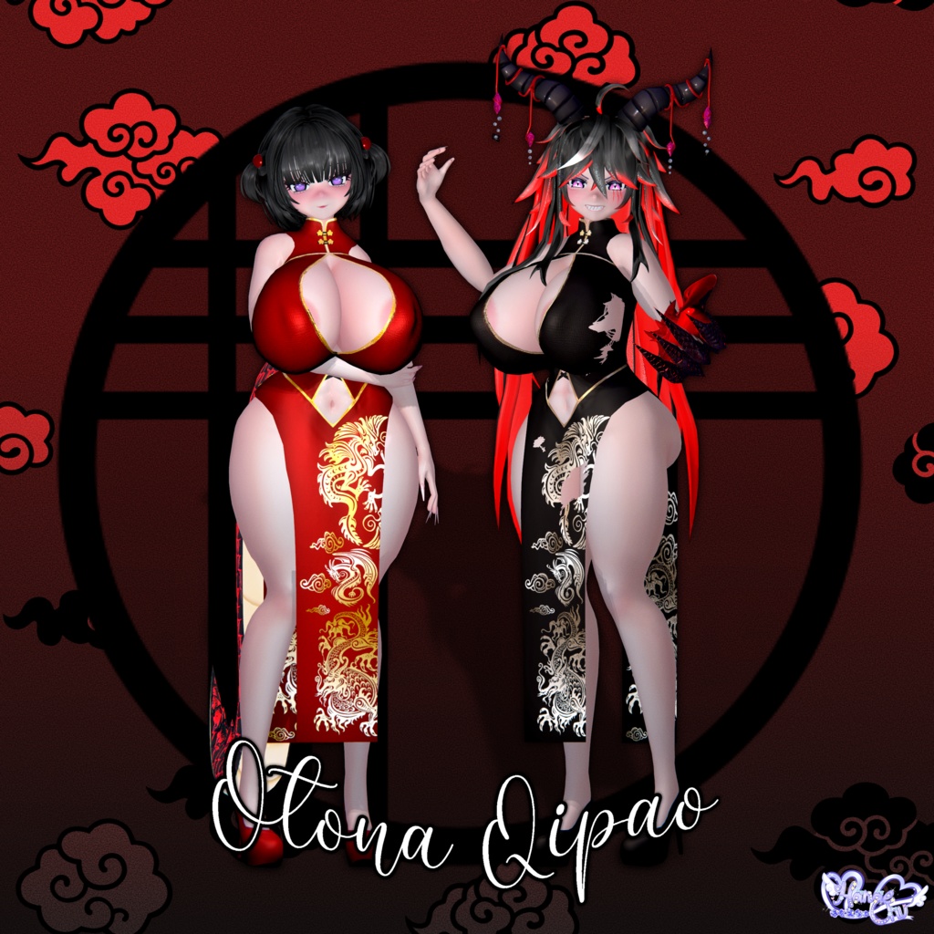 「ダリア」Otona Qipao 大人チャイナドレス 3D model Unitypackage VRChat