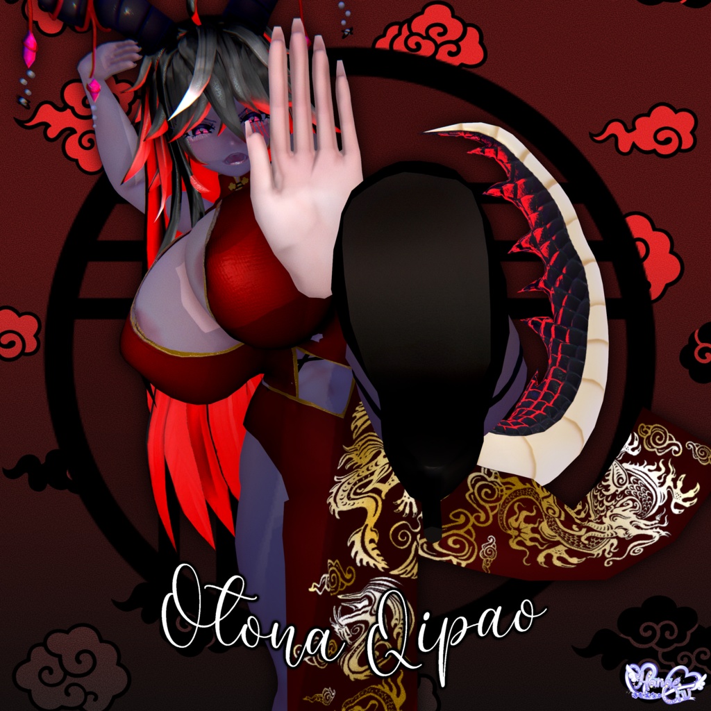 「ダリア」Otona Qipao 大人チャイナドレス 3D model Unitypackage VRChat